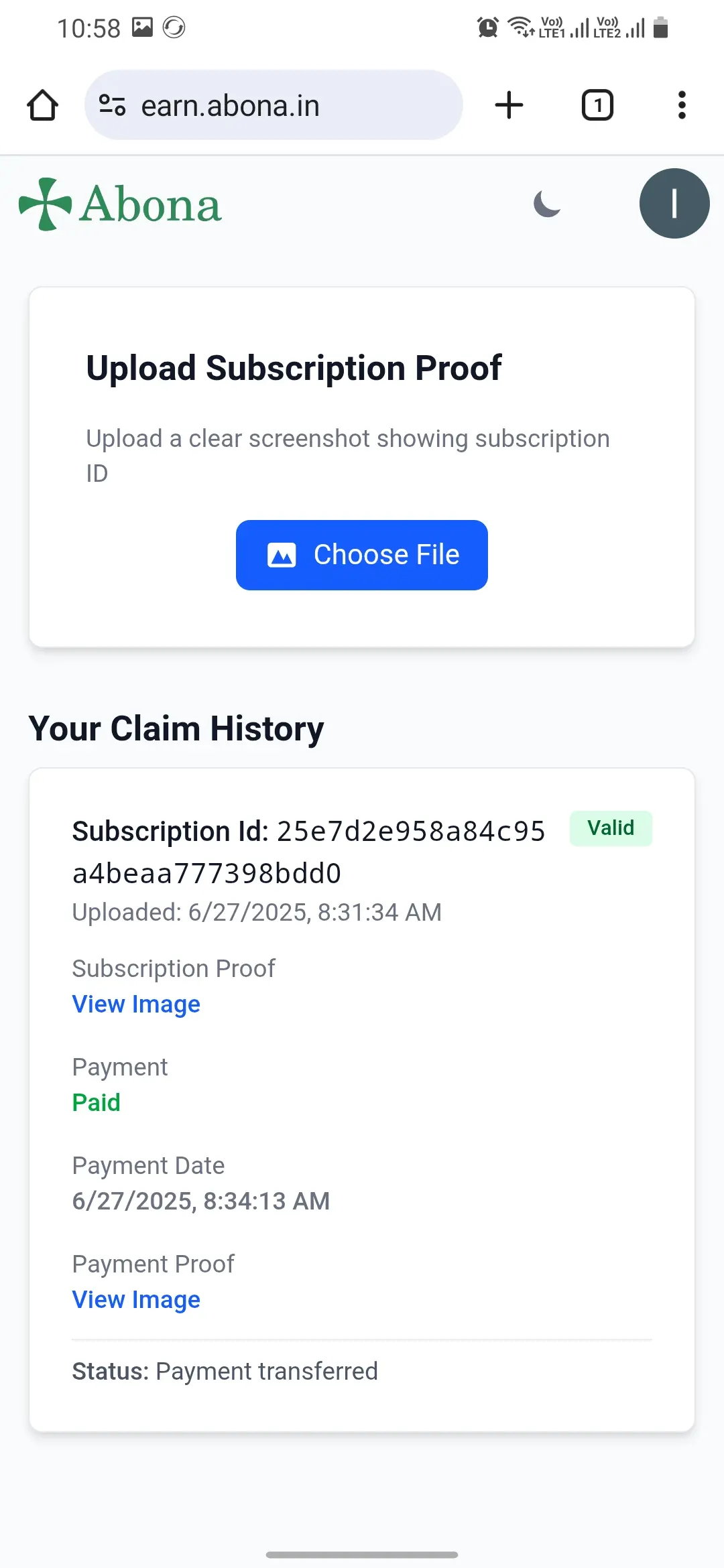 Claim submission on portal